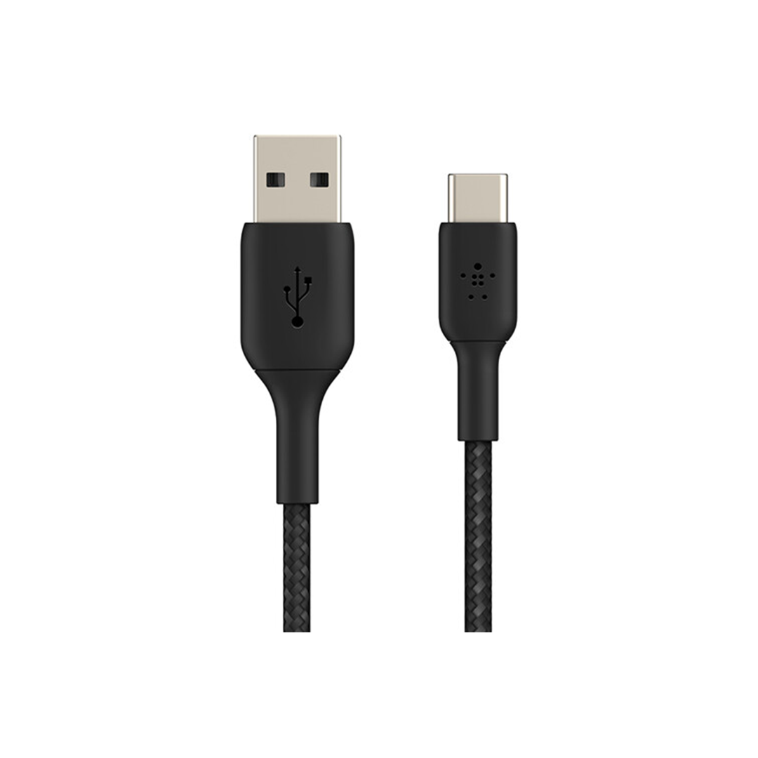 Belkin BoostCharge Braided USB-C to USB-A Cable 2M - Black Belkin BoostCharge Braided USB-C to USB-A Cable 2M - Black